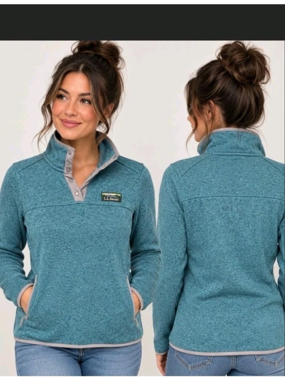 LL Bean Sweater Fleece Pullover Size Small Outdoor Gorpcore Activewear Layering - Picture 7 of 7